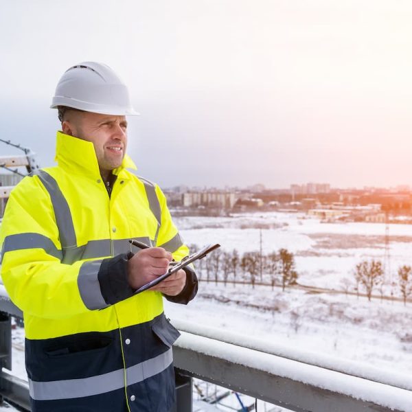 missouri worker outside in the winter