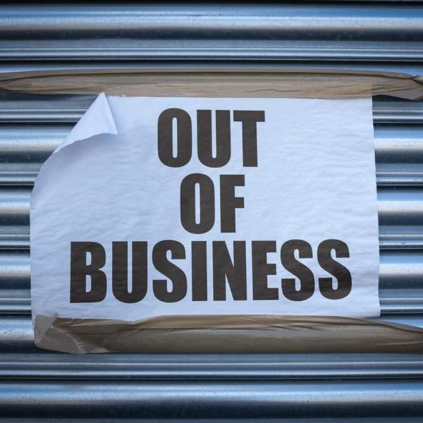 out of business sign