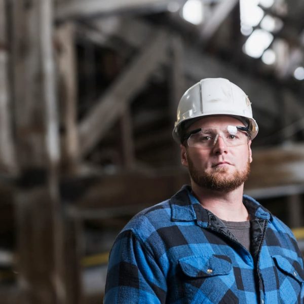 construction worker with a hard hat