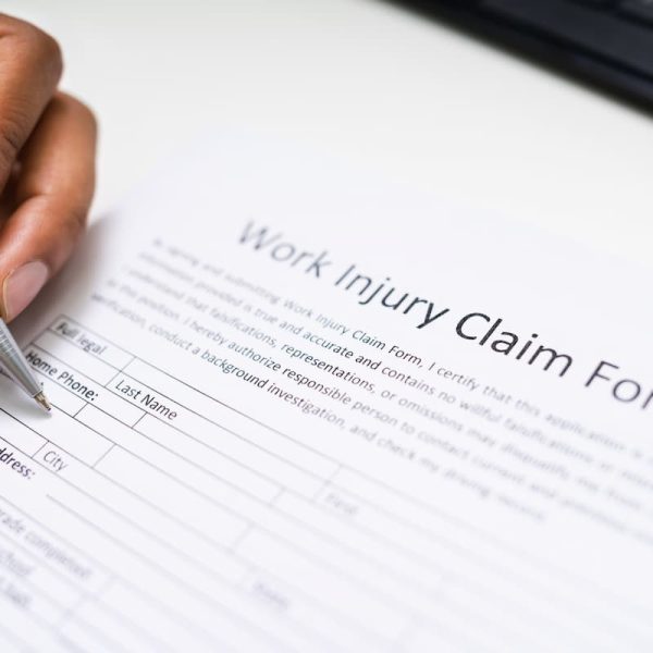 filing out a work injury claim form